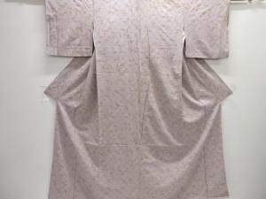 斜め格子に花模様小紋着物